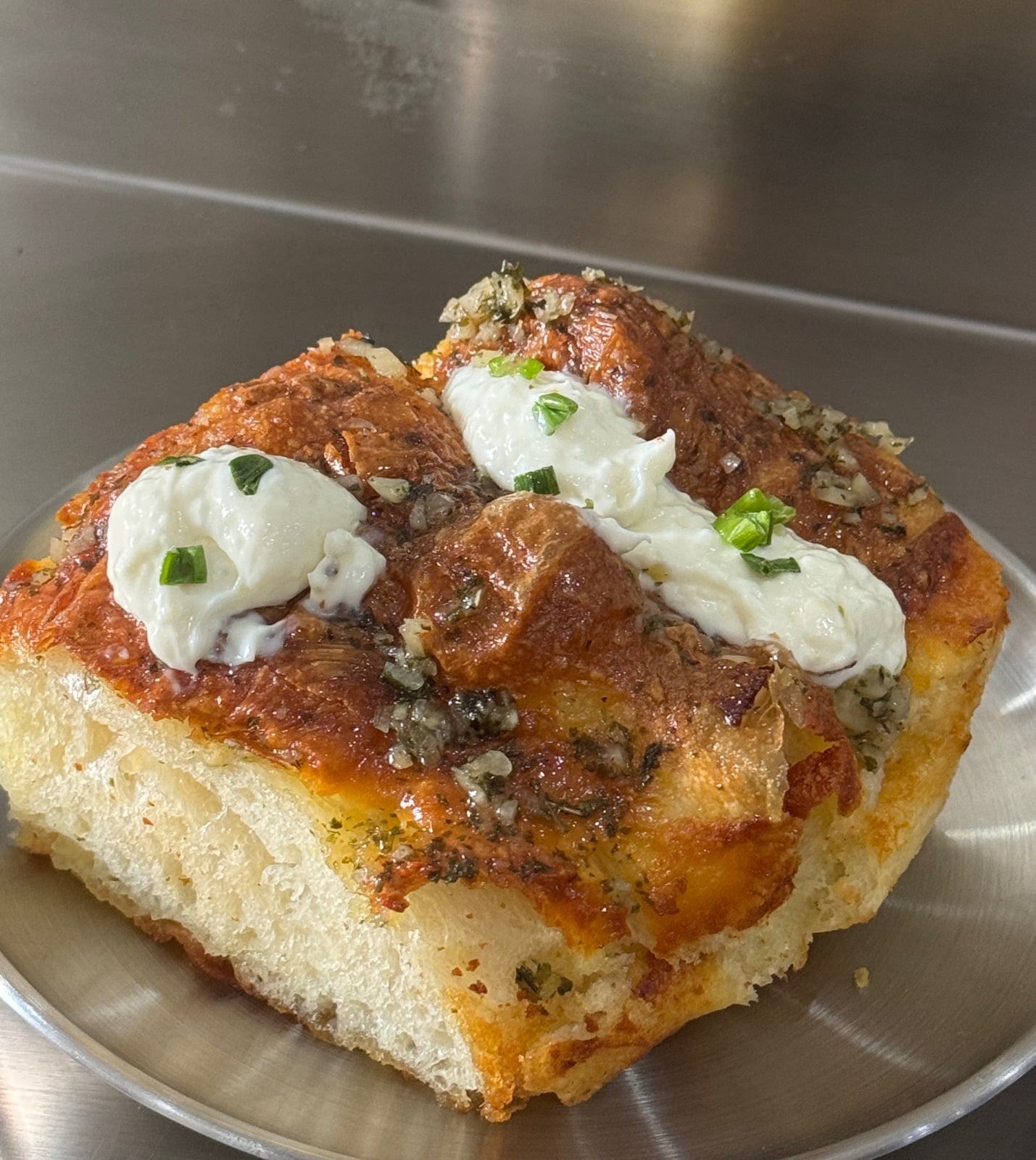 Korean Garlic Cream Cheese Focaccia